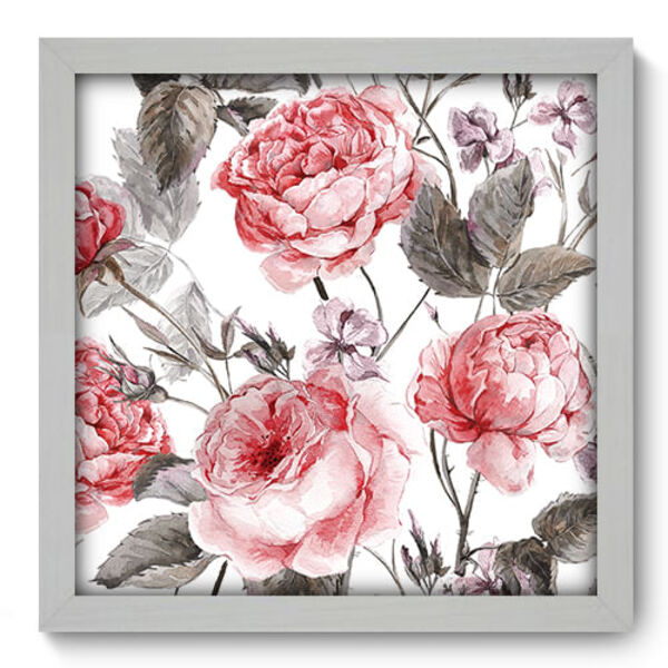 Quadro Decorativo - Flores - 33cm X 33cm - 070qdfb
