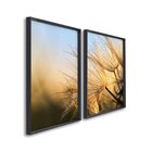 Quadro Decorativo Flores Dente De Leão Com 2 Telas Para Banhe