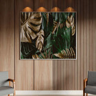 Quadro Decorativo Flores E Fohas Costela De Adao Gold And Gre
