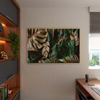 Quadro Decorativo Flores E Fohas Costela De Adao Gold And Gre