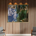 Quadro Decorativo Flores E Fohas Costela De Adao Gold And Gre