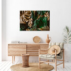 Quadro Decorativo Flores E Fohas Costela De Adao Gold And Gre