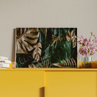 Quadro Decorativo Flores E Fohas Costela De Adao Gold And Gre