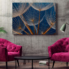 Quadro Decorativo Flores E Folhas Dente De Leão - 100x70 Cm