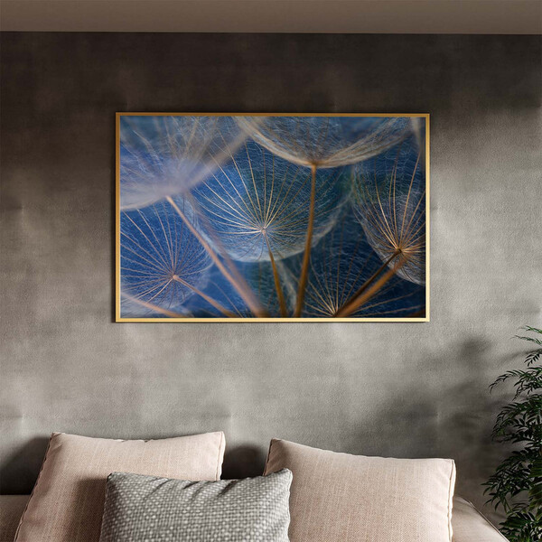 Quadro Decorativo Flores E Folhas Dente De Leão Com Moldura E