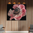 Quadro Decorativo Flores E Folhas Flor De Anêmona Azul,rosa E