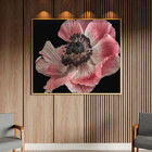 Quadro Decorativo Flores E Folhas Flor De Anêmona Azul,rosa E