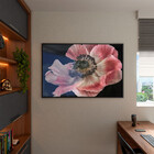 Quadro Decorativo Flores E Folhas Flor De Anêmona Azul,rosa E