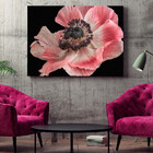 Quadro Decorativo Flores E Folhas Flor De Anêmona Azul,rosa E