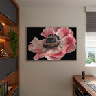 Quadro Decorativo Flores E Folhas Flor De Anêmona Azul,rosa E