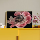 Quadro Decorativo Flores E Folhas Flor De Anêmona Azul,rosa E