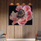 Quadro Decorativo Flores E Folhas Flor De Anêmona Azul,rosa E