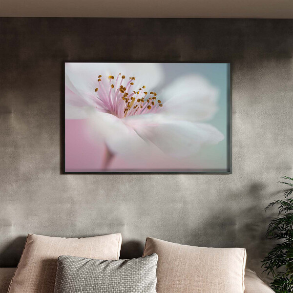 Quadro Decorativo Flores E Folhas Flower Nature White Com Mol