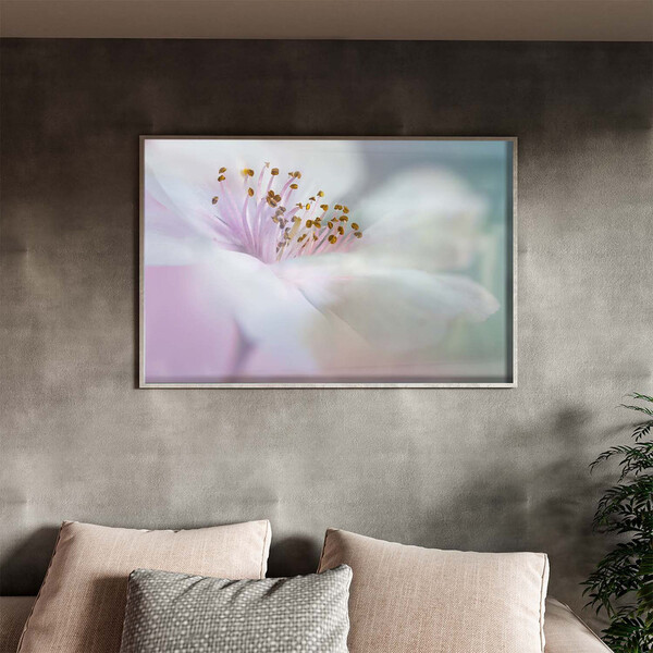 Quadro Decorativo Flores E Folhas Flower Nature White Com Mol