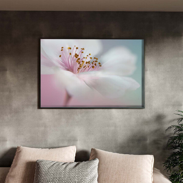 Quadro Decorativo Flores E Folhas Flower Nature White Com Mol