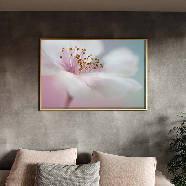 Quadro Decorativo Flores E Folhas Flower Nature White Com Mol