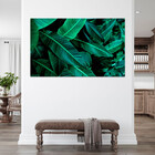Quadro Decorativo Flores E Folhas Folhas Verdes Green - 200x1