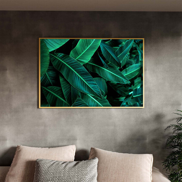 Quadro Decorativo Flores E Folhas Folhas Verdes Green Com Mol