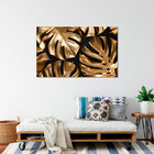 Quadro Decorativo Flores E Folhas Golden Monstera - 180x135 Cm