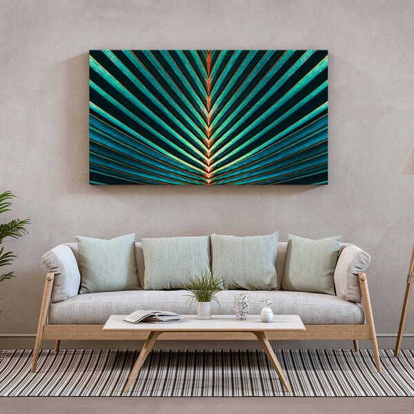 Quadro Decorativo Flores E Folhas Palm Tree - 180x135 Cm
