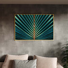 Quadro Decorativo Flores E Folhas Palm Tree Com Moldura Doura