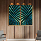 Quadro Decorativo Flores E Folhas Palm Tree Com Moldura Doura