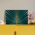 Quadro Decorativo Flores E Folhas Palm Tree Com Moldura Prata