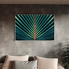 Quadro Decorativo Flores E Folhas Palm Tree Com Moldura Prata