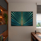 Quadro Decorativo Flores E Folhas Palm Tree Com Moldura Preto