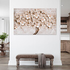 Quadro Decorativo Flores E Folhas Paper Flowers - 150x80 Cm