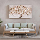 Quadro Decorativo Flores E Folhas Paper Flowers - 150x80 Cm