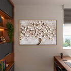 Quadro Decorativo Flores E Folhas Paper Flowers Com Moldura D