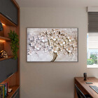 Quadro Decorativo Flores E Folhas Paper Flowers Com Moldura E