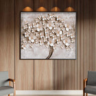 Quadro Decorativo Flores E Folhas Paper Flowers Com Moldura P