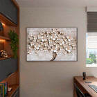 Quadro Decorativo Flores E Folhas Paper Flowers Com Moldura P