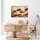 Quadro Decorativo Flores E Folhas Papoilas - 180x120 Cm