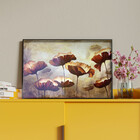 Quadro Decorativo Flores E Folhas Papoilas Com Moldura E Vidr