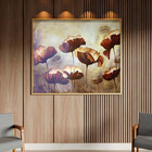 Quadro Decorativo Flores E Folhas Papoilas Com Moldura E Vidr