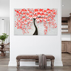 Quadro Decorativo Flores E Folhas Red Flower Tree - 180x120 Cm