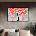 Quadro Decorativo Flores E Folhas Red Flower Tree Com Moldura