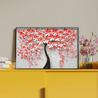 Quadro Decorativo Flores E Folhas Red Flower Tree Com Moldura