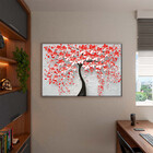 Quadro Decorativo Flores E Folhas Red Flower Tree Com Moldura