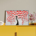 Quadro Decorativo Flores E Folhas Red Flower Tree Com Moldura