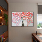 Quadro Decorativo Flores E Folhas Red Flower Tree Com Moldura