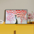 Quadro Decorativo Flores E Folhas Red Flower Tree Com Moldura