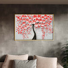 Quadro Decorativo Flores E Folhas Red Flower Tree Com Moldura