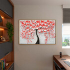 Quadro Decorativo Flores E Folhas Red Flower Tree Com Moldura