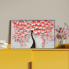 Quadro Decorativo Flores E Folhas Red Flower Tree Com Moldura