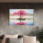 Quadro Decorativo Flores E Folhas Sakura Isle Com Moldura Dou