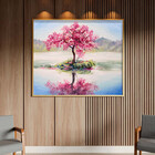 Quadro Decorativo Flores E Folhas Sakura Isle Com Moldura Dou
